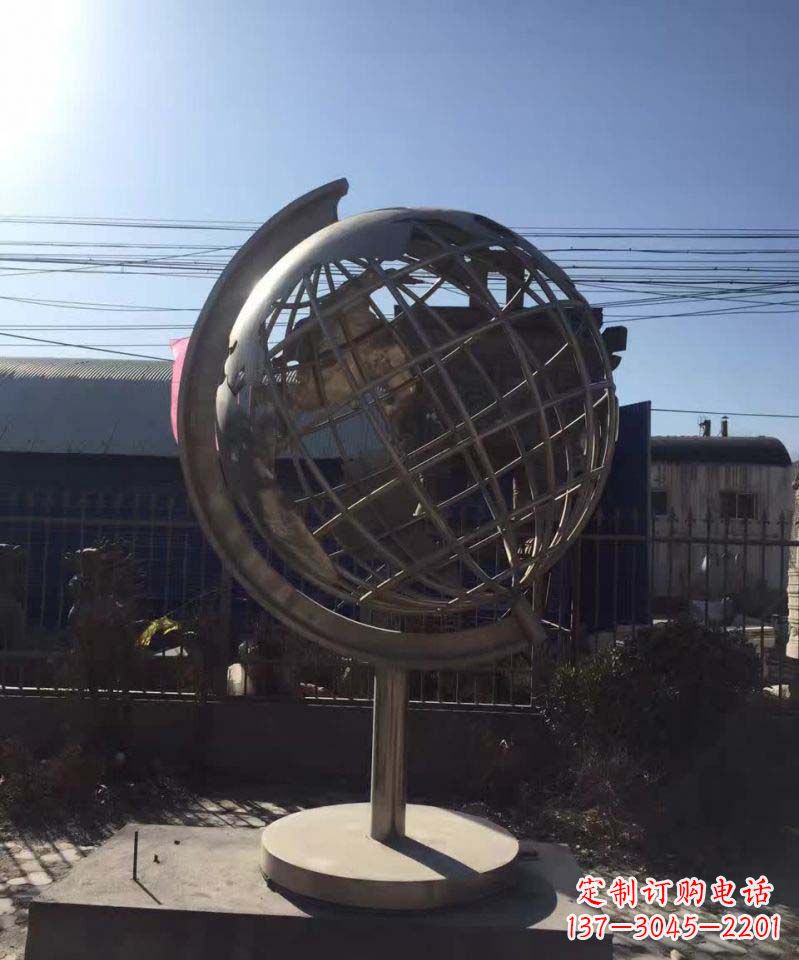 金华不锈钢室内景观地球仪雕塑