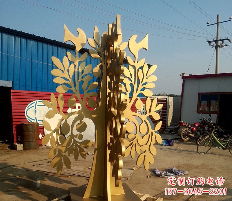 金华不锈钢树叶园林景观雕塑——美妙绝伦的艺术之作