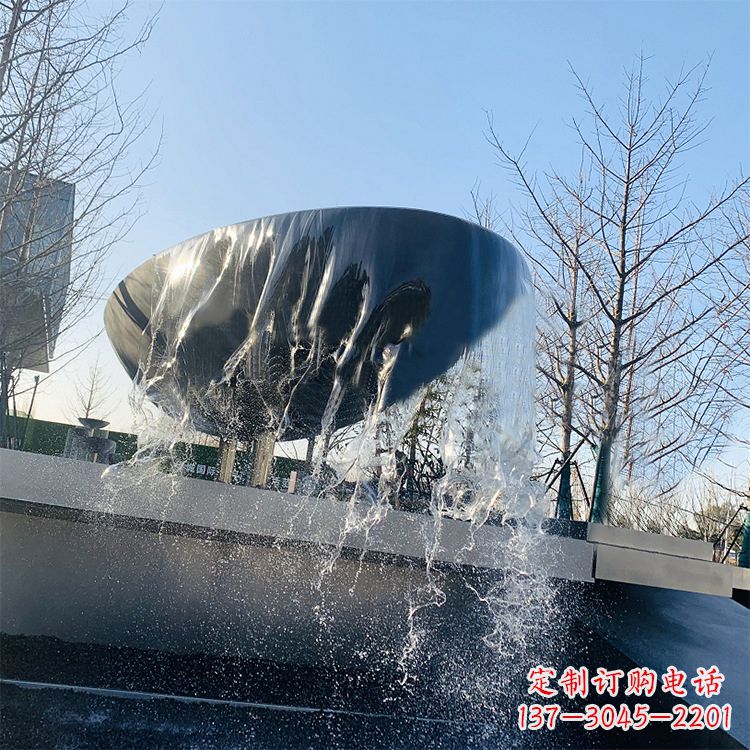 金华不锈钢水钵瀑布喷泉雕塑艺术与美感的完美结合