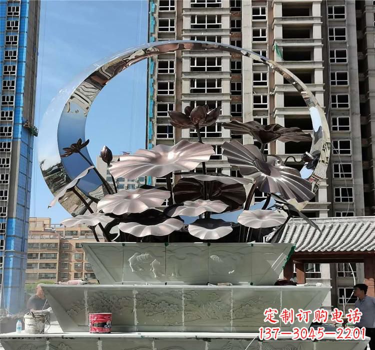 金华不锈钢水景荷花雕塑