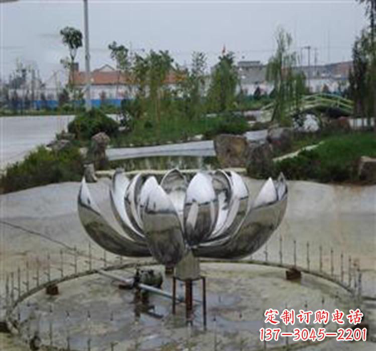 金华不锈钢荷花雕塑营造美丽水景