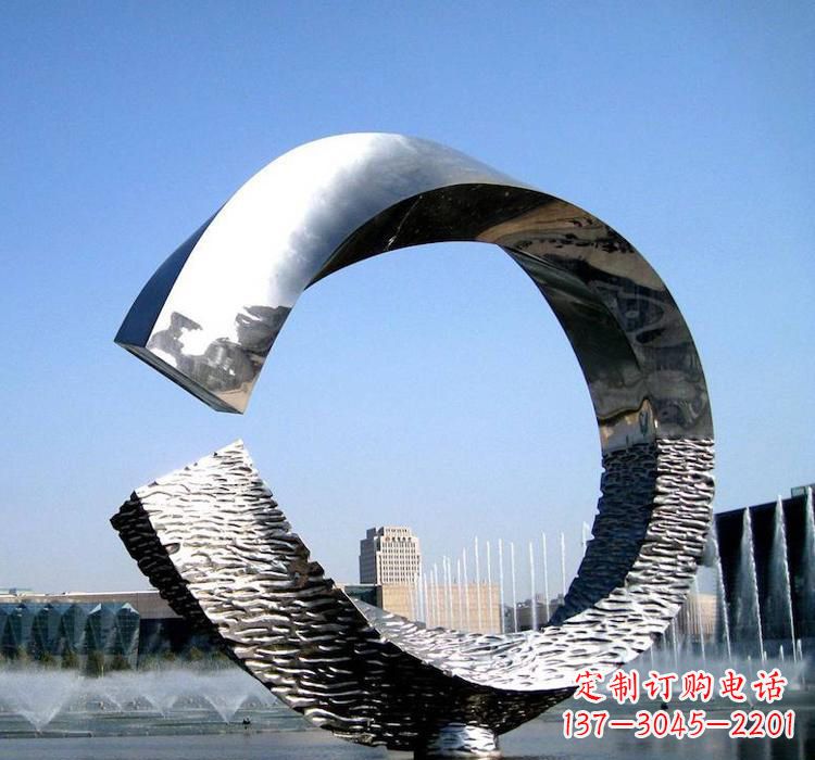 金华不锈钢水景圆环雕塑