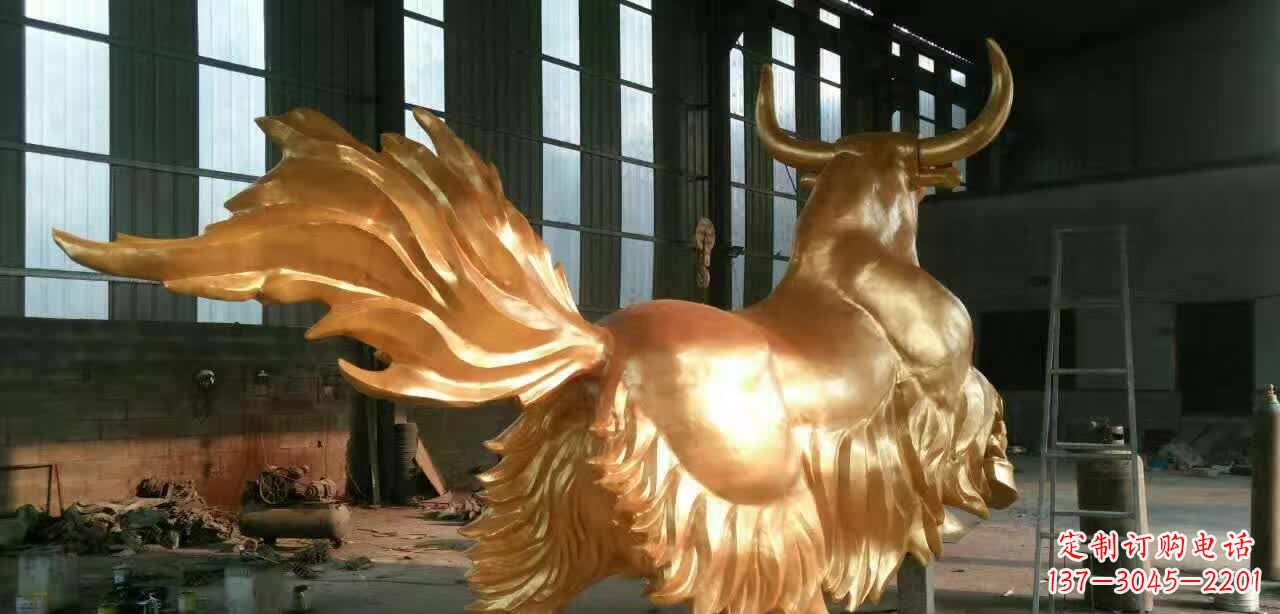 金华不锈钢钛金牦牛动物雕塑