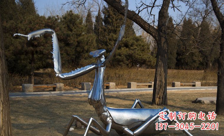 金华不锈钢螳螂园林景观雕塑创意缔造美景