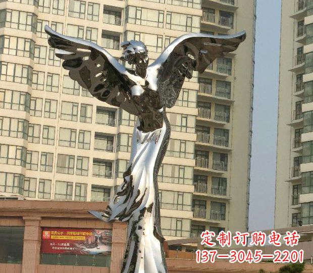 金华不锈钢天使雕塑传递温暖的祝福