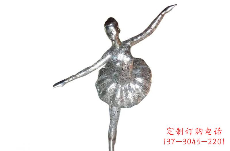 金华不锈钢跳芭蕾的女孩雕塑