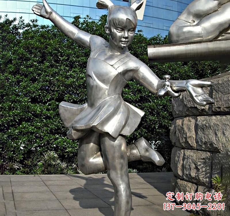 金华儿童雕塑不锈钢跳舞人物