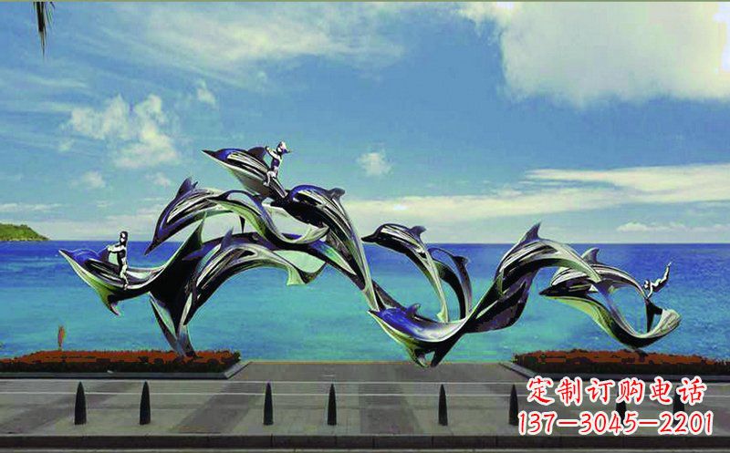 金华不锈钢海豚广场雕塑——精致而又活泼