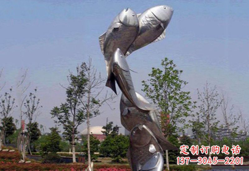 金华不锈钢跳跃的鲤鱼雕塑
