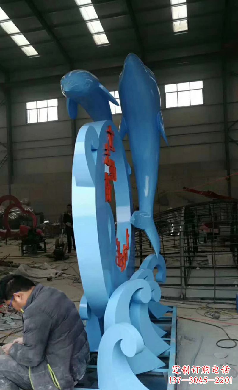 金华不锈钢海豚雕塑精致优雅的艺术品