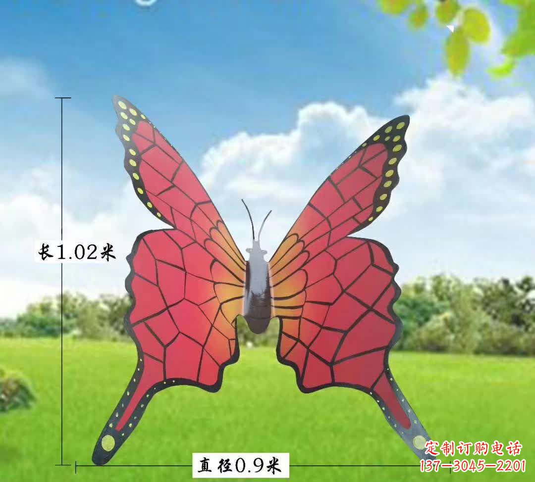 金华不锈钢铁艺仿真蝴蝶雕塑