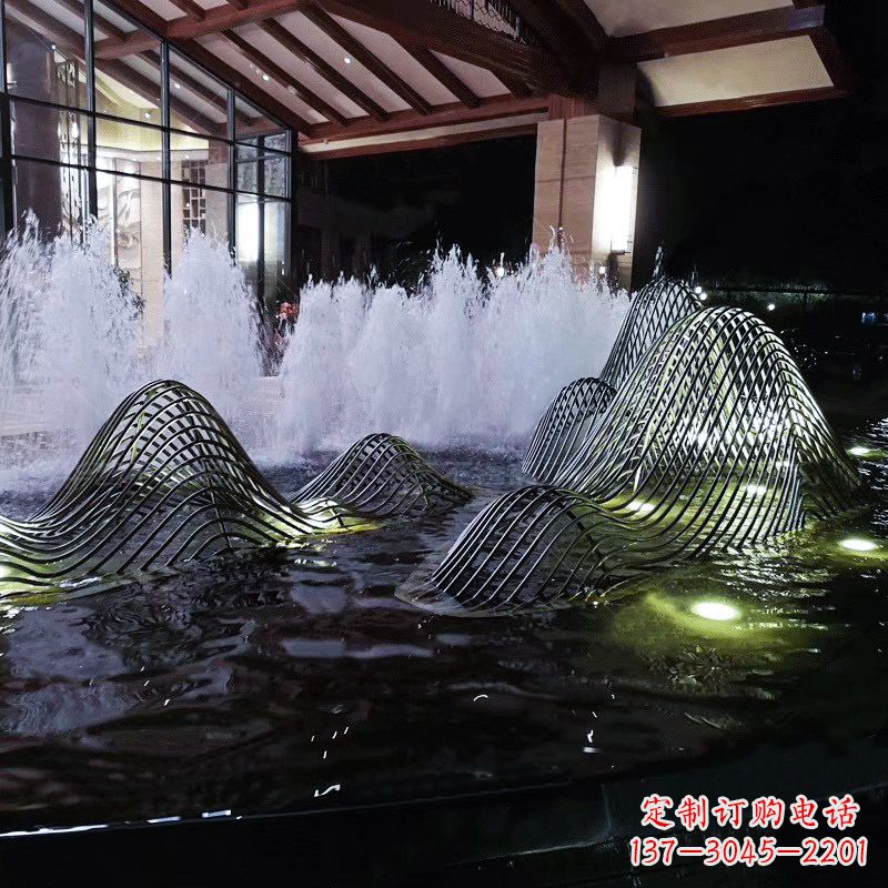 金华不锈钢铁艺水景假山