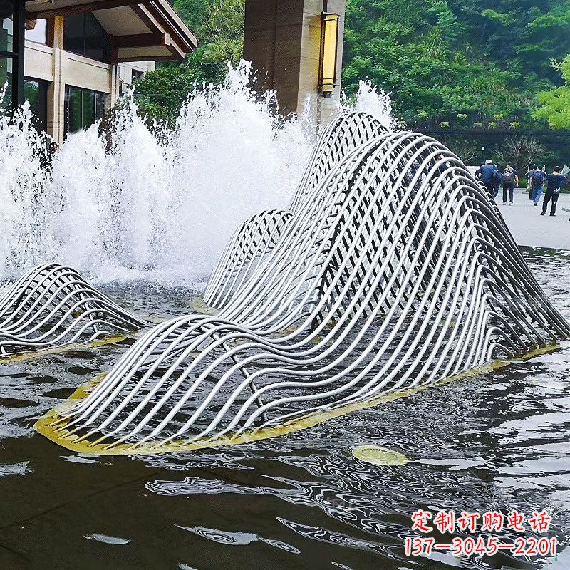金华不锈钢网格制作的假山雕塑