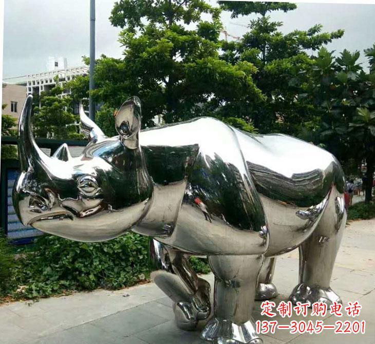金华不锈钢犀牛雕塑传承自然之美
