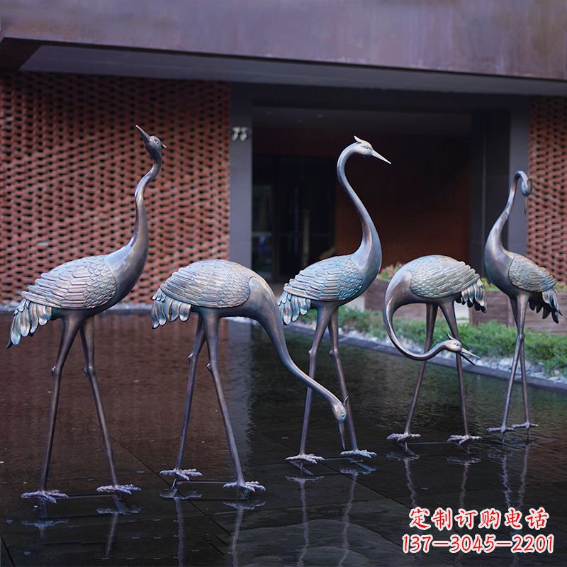 金华不锈钢仙鹤飞翔雕塑