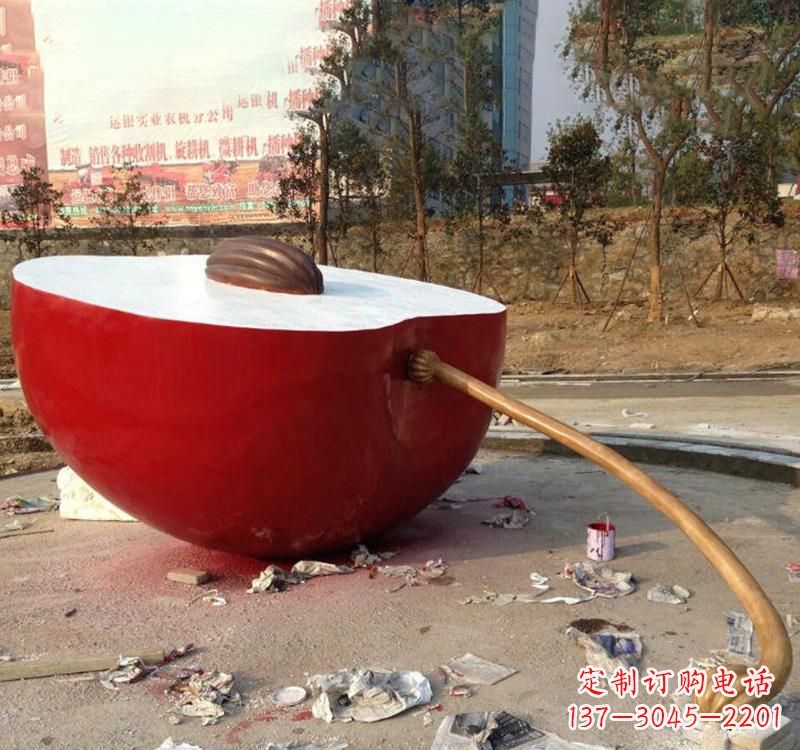 金华不锈钢苹果雕塑美丽与现代的融合