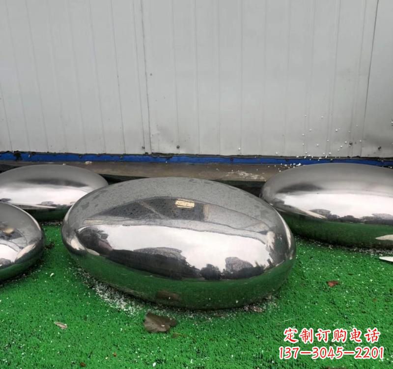 金华不锈钢现代艺术鹅卵石雕塑
