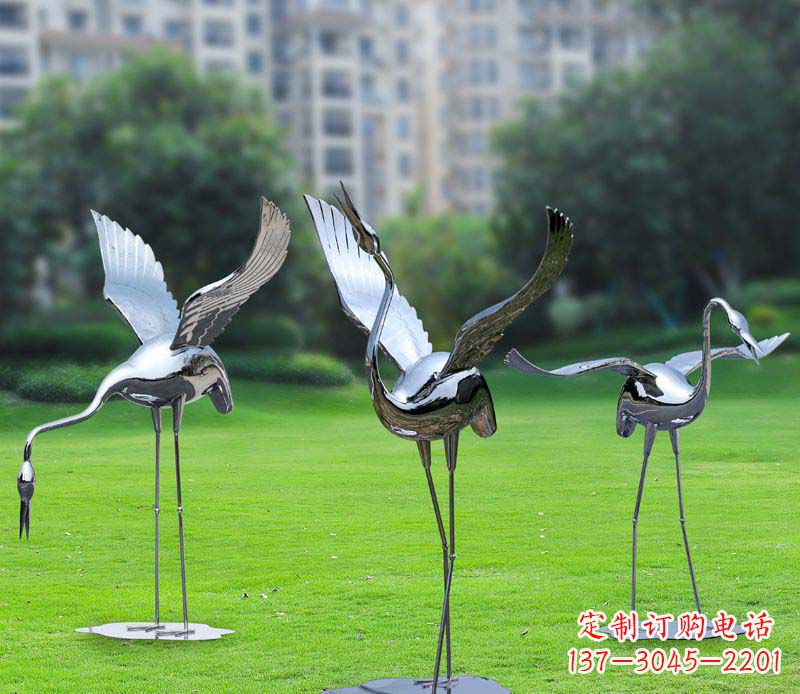 金华不锈钢仙鹤雕塑展现传统文化风采