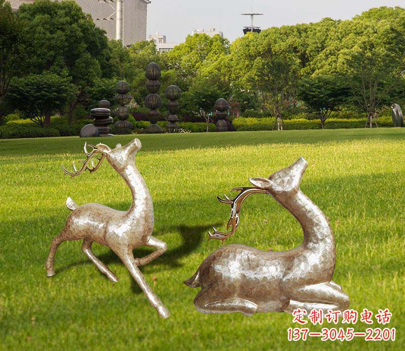 金华不锈钢麋鹿雕塑彰显艺术精美