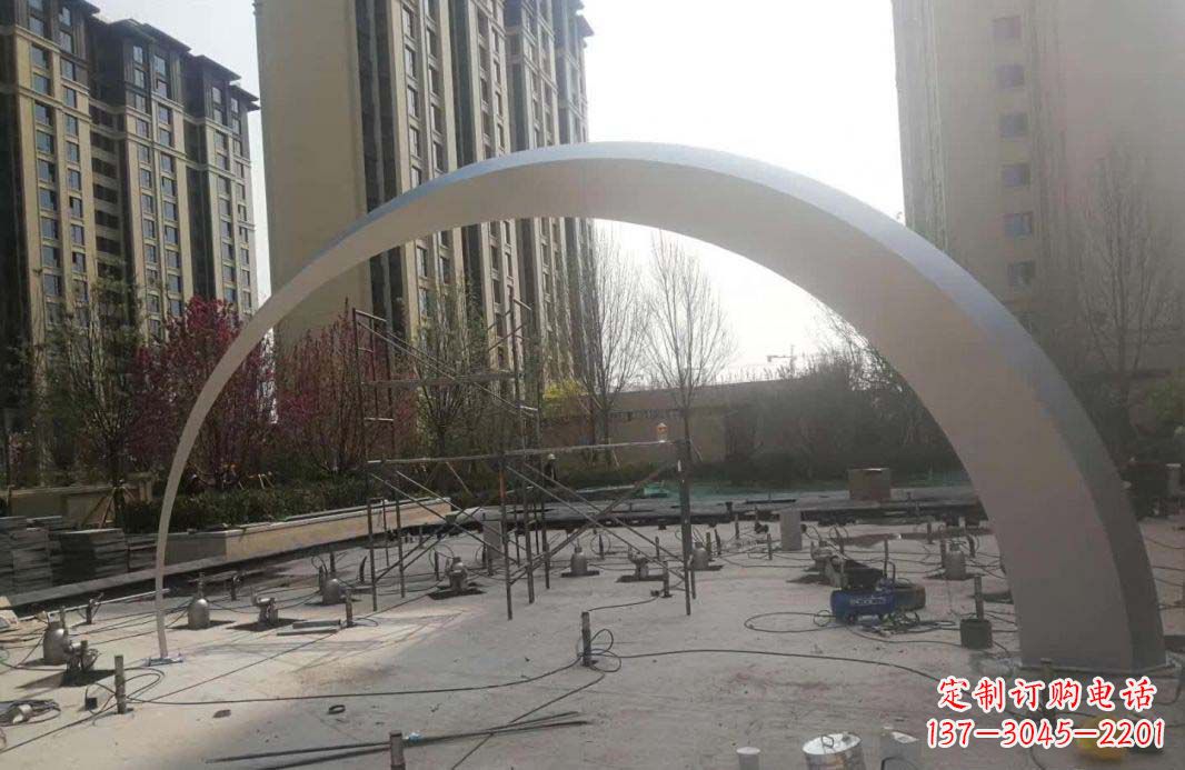 金华不锈钢小区拱门雕塑美化环境