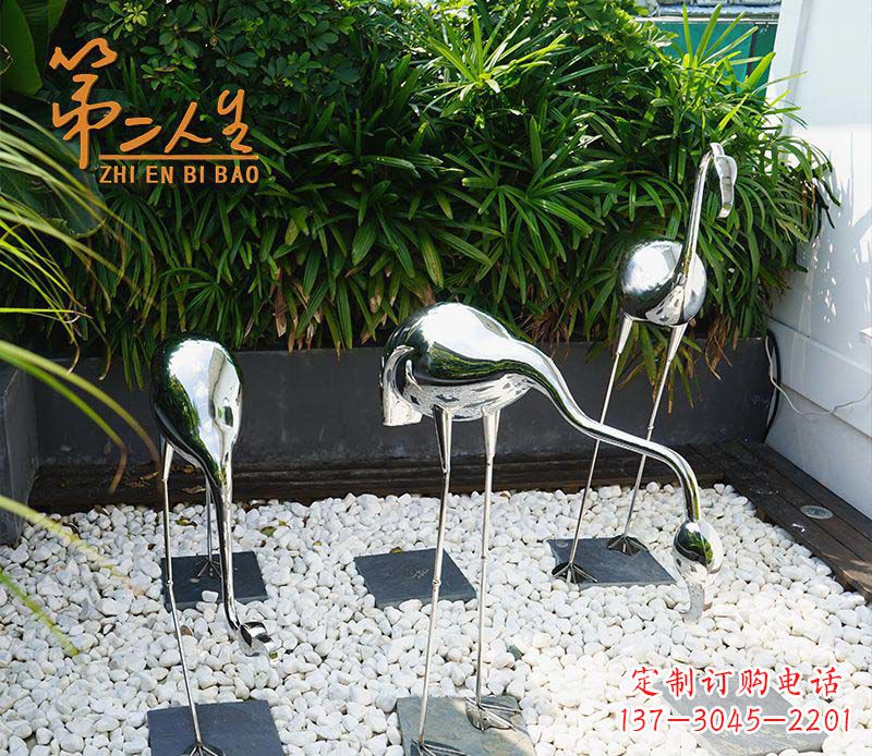 金华不锈钢仙鹤雕塑象征着吉祥和美景