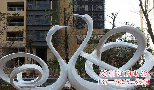 金华不锈钢小区美丽的天鹅雕塑