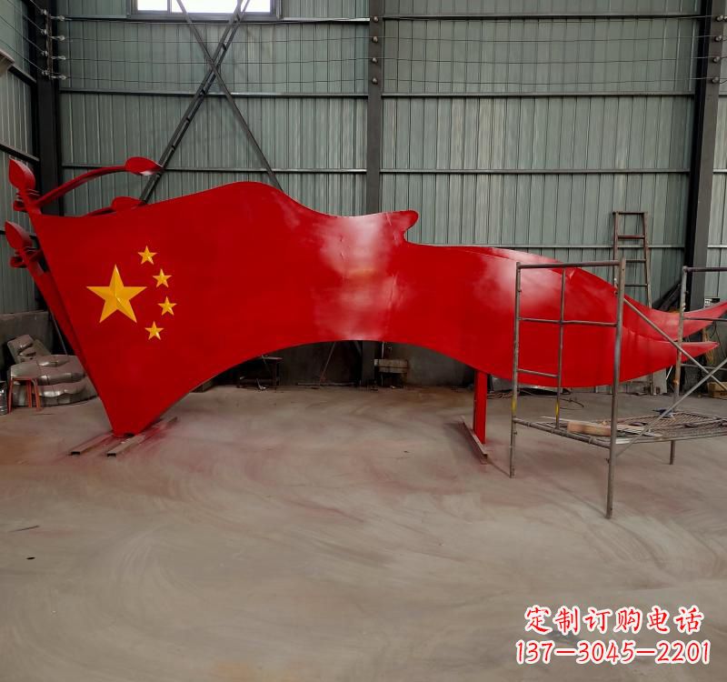 金华不锈钢校园党旗雕塑传承红色基因