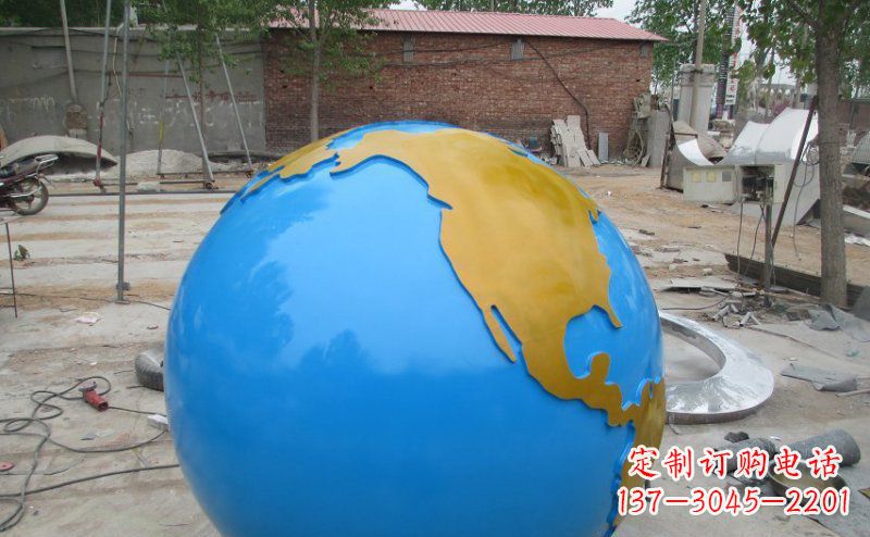 金华不锈钢校园地球雕塑象征着全球友好