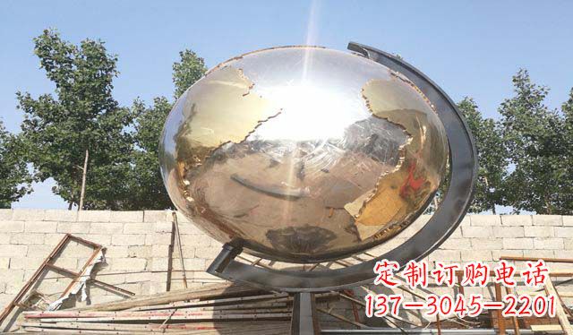 金华不锈钢校园地球仪雕塑——见证校园蓬勃发展