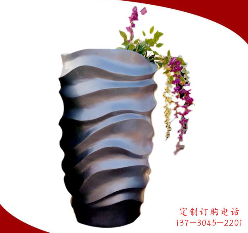 金华不锈钢校园景观花盆雕塑美化校园环境