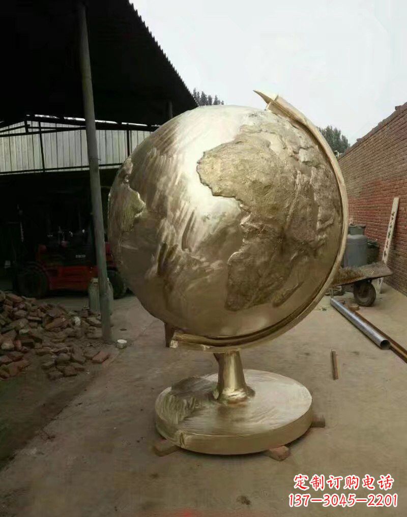 金华不锈钢地球仪雕塑象征地球家园