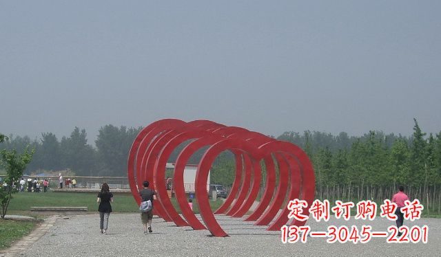 金华不锈钢心形拱门公园景观雕塑