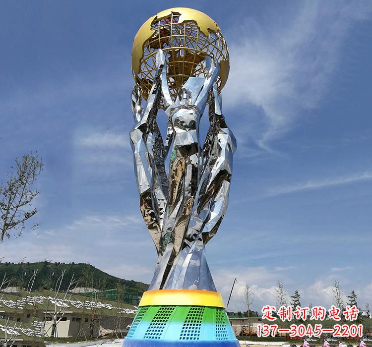 金华不锈钢艺术地球仪雕塑精美的艺术装置