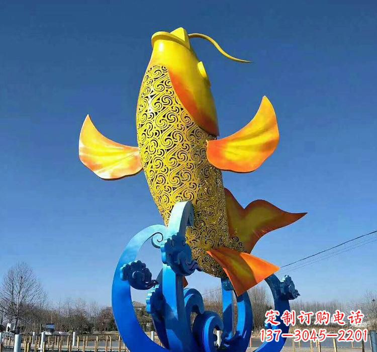 金华不锈钢艺术鲤鱼雕塑艺术之美与生活之灵