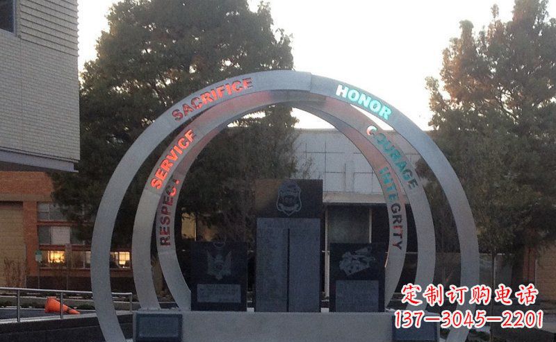 金华不锈钢艺术门圆环雕塑——精美绝伦