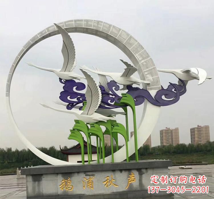 金华不锈钢艺术——仙鹤雕塑