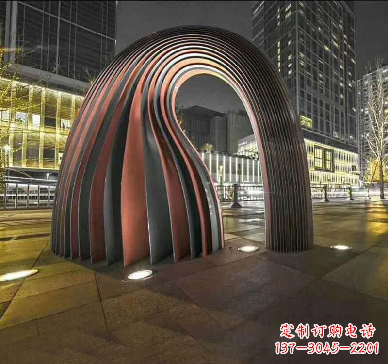 金华不锈钢异形拱门雕塑精致古典风格