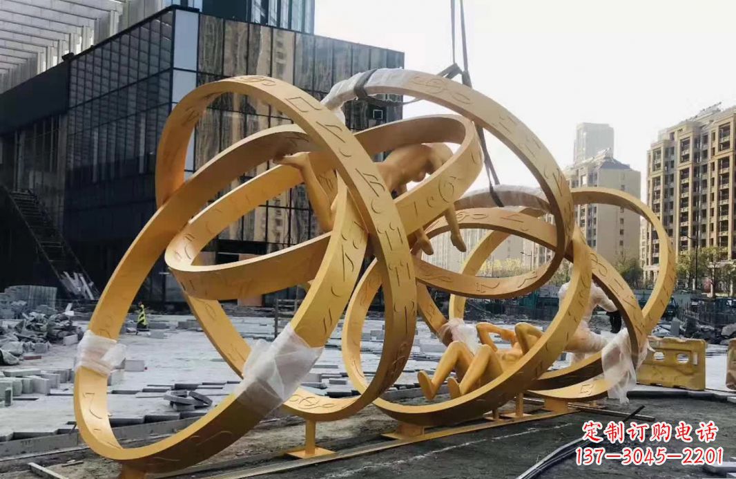 金华不锈钢音符运动人物雕塑艺术融合音乐