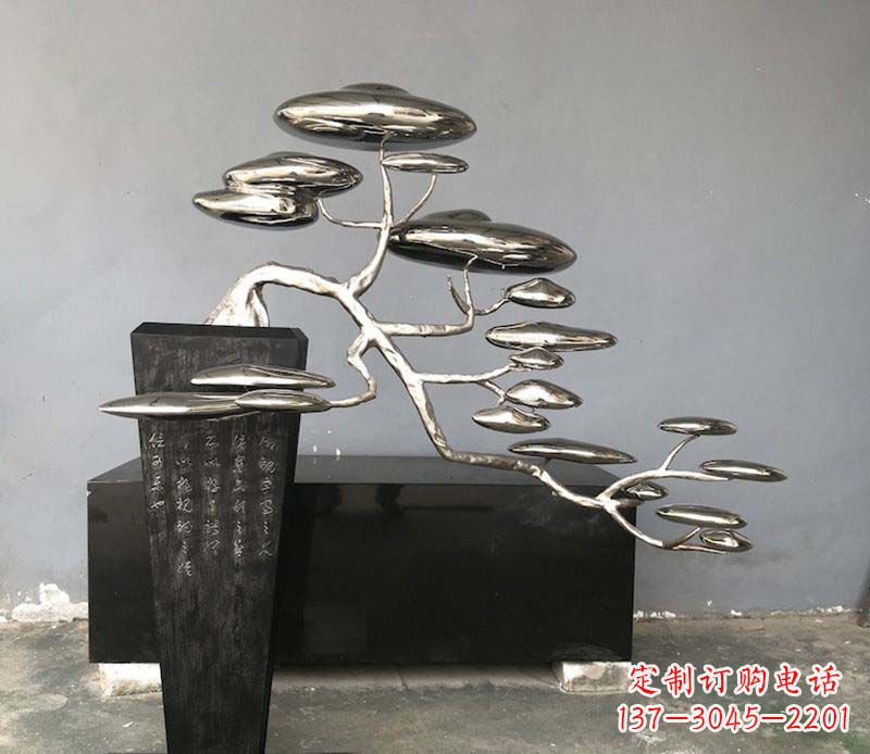 金华不锈钢迎客松雕塑雕塑带来的美丽