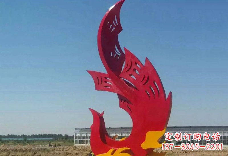 金华凤凰雕塑传承不锈钢园林艺术