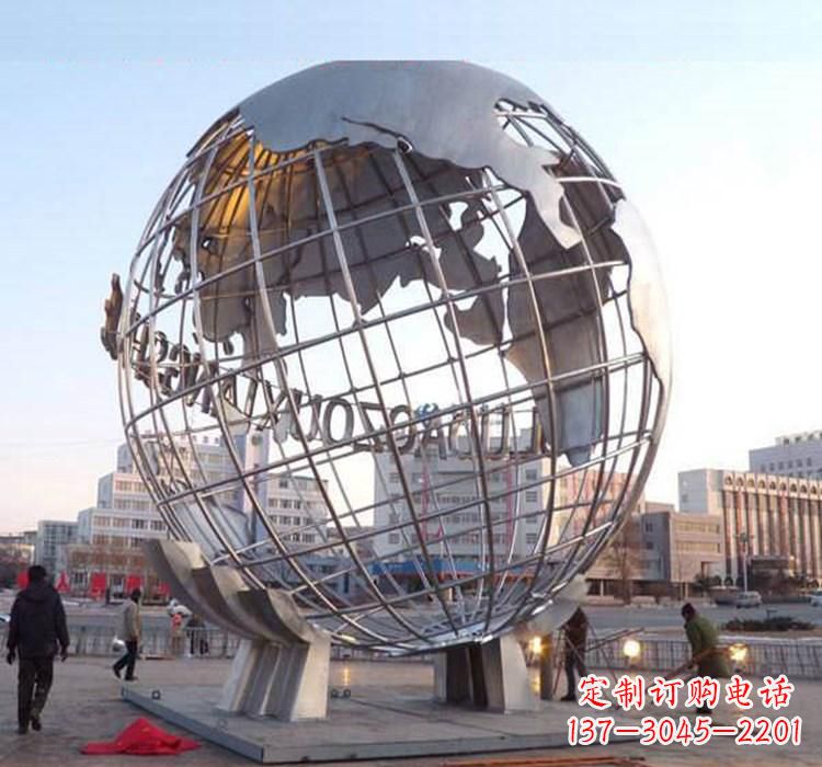 金华不锈钢地球仪雕塑一座充满美丽与灵性的艺术品