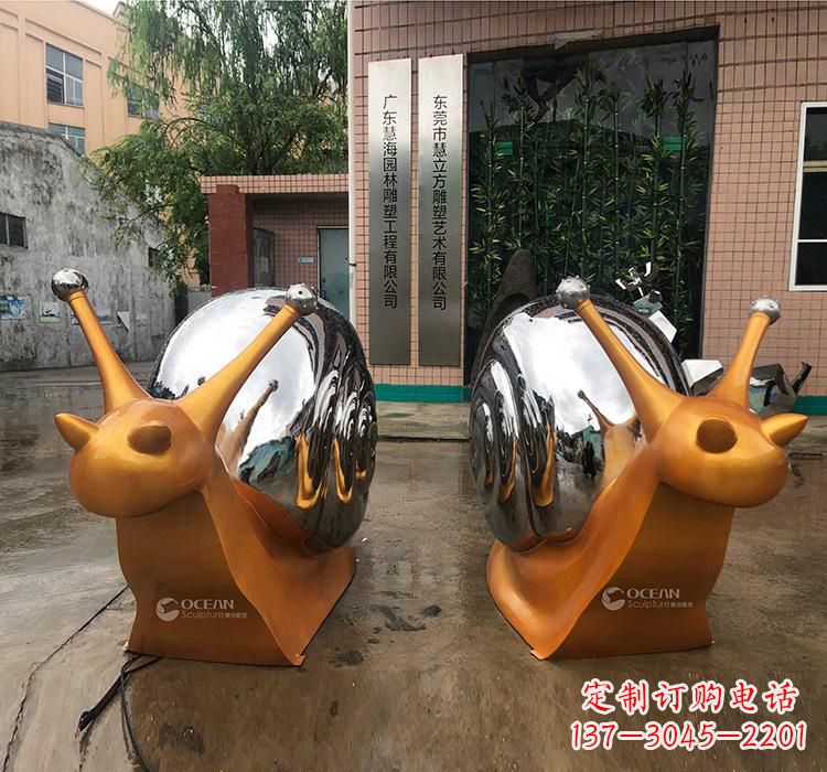 金华不锈钢蜗牛雕塑——精致美观的园林装饰