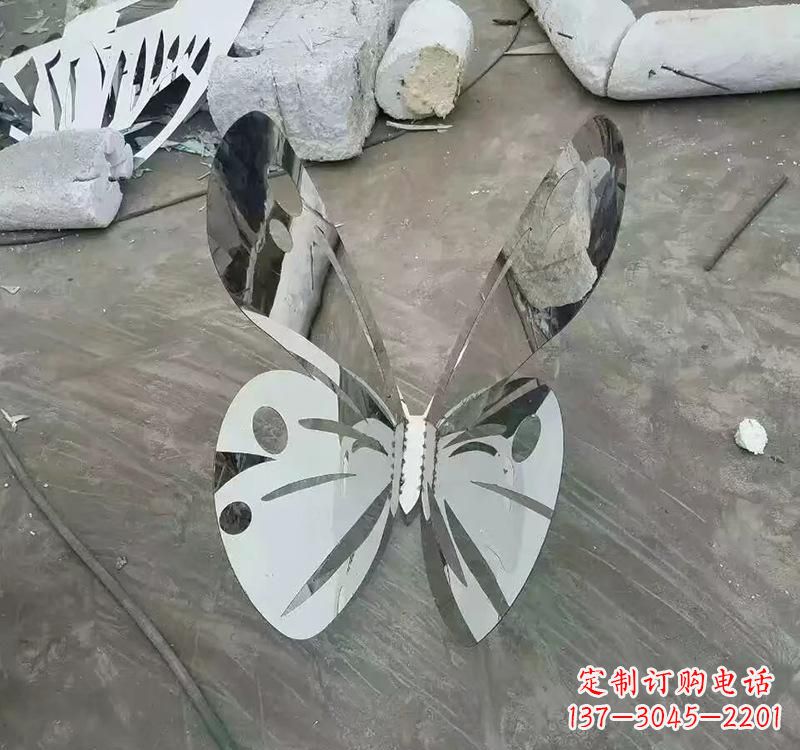 金华不锈钢园林蝴蝶雕塑精美的艺术之作