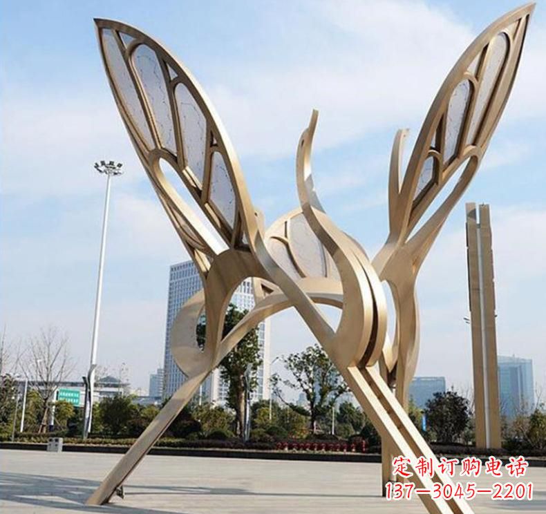 金华不锈钢园林仙鹤雕塑传承传统艺术精髓