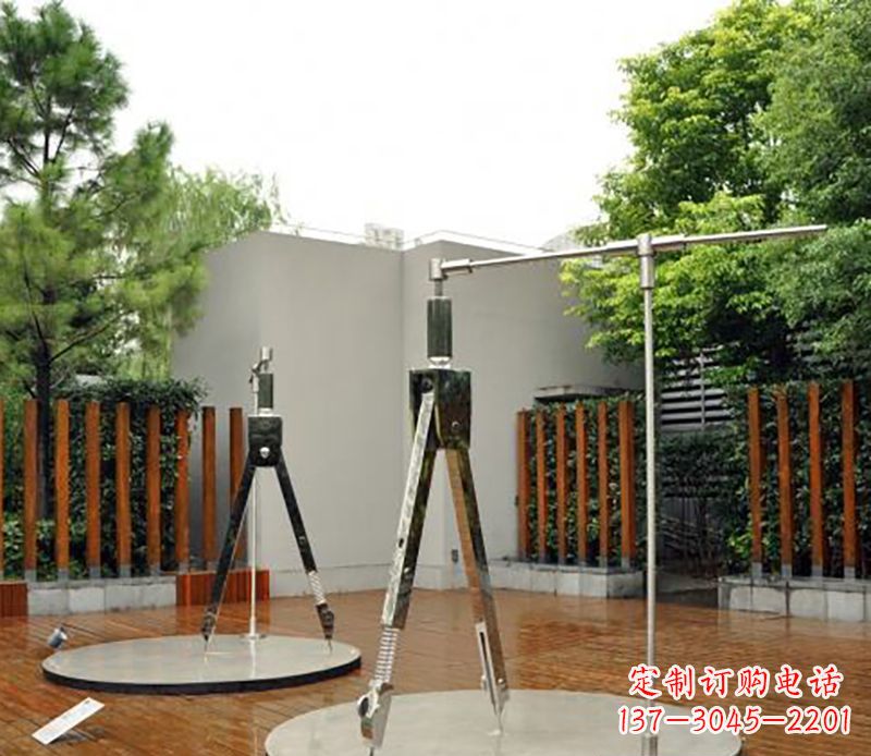 金华不锈钢圆规雕塑