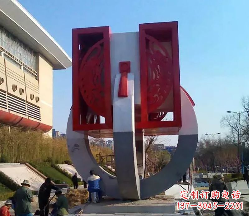 金华不锈钢圆环雕塑