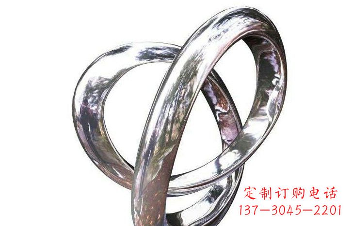 金华不锈钢圆环雕塑折射出动态的美