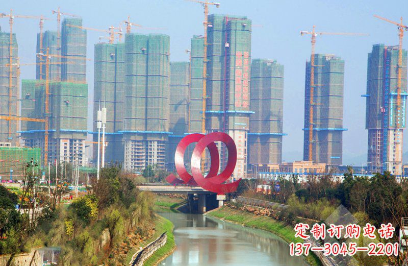 金华精美不锈钢圆环雕塑