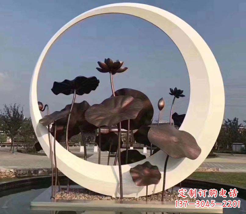 金华环绕荷香不锈钢圆环雕塑