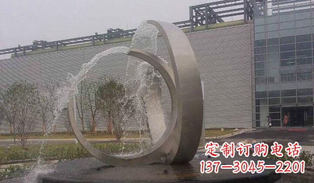 金华不锈钢圆形喷泉雕塑美丽的艺术装置